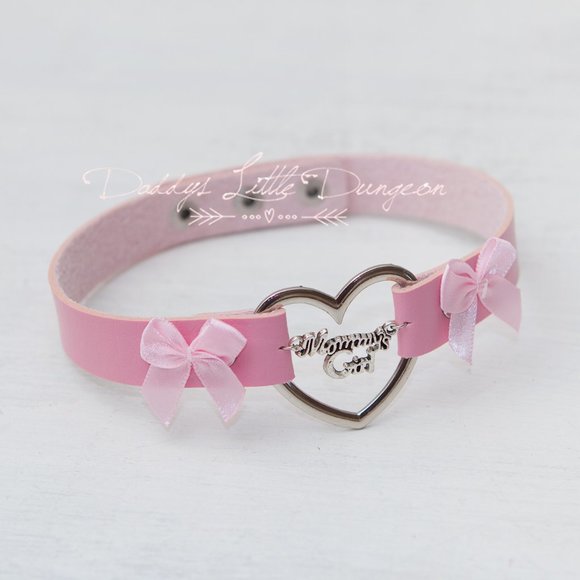 Pastel Pink Mommy's Girl Charm Heart Day Collar Lolita Choker for Cosplay - Picture 1 of 3